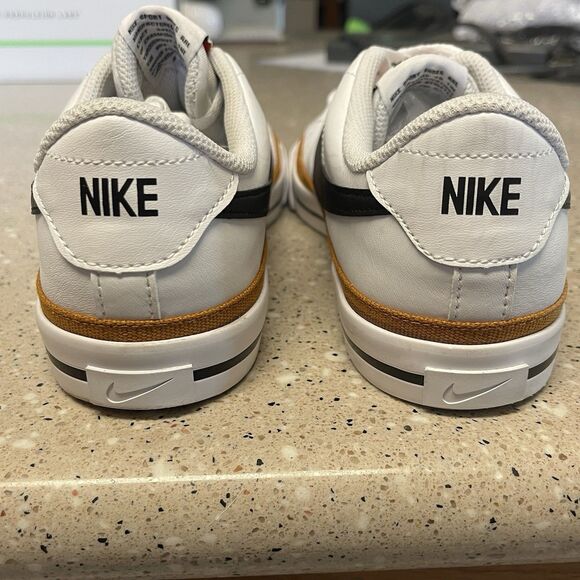 Size 6.5 Y Boys - Nike Court Legacy (GS) Lift Low White/ Black-Desert Ochre EUC! - Picture 4 of 12